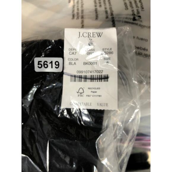 J. Crew Factory Trouser Pants Slim Fit Tapered Leg Full Length Black NWT Size 8 - Picture 9 of 10